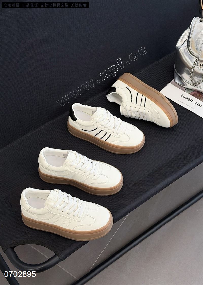 新款休闲鞋圆头系带德训鞋小白鞋9805