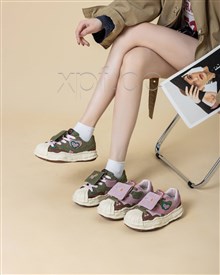 新款磨砂皮厚底圆头系带休闲鞋20968