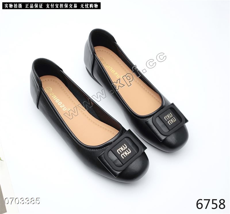 新款软底软面小单鞋6758