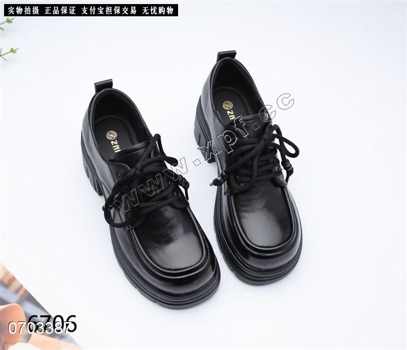 新款厚底单鞋系带乐福鞋6706