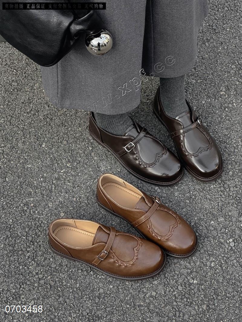 新款布洛风英伦风的复古小皮鞋397-1