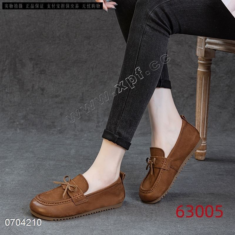 新款头层牛皮软底软面 牛筋鞋底单鞋SA63005