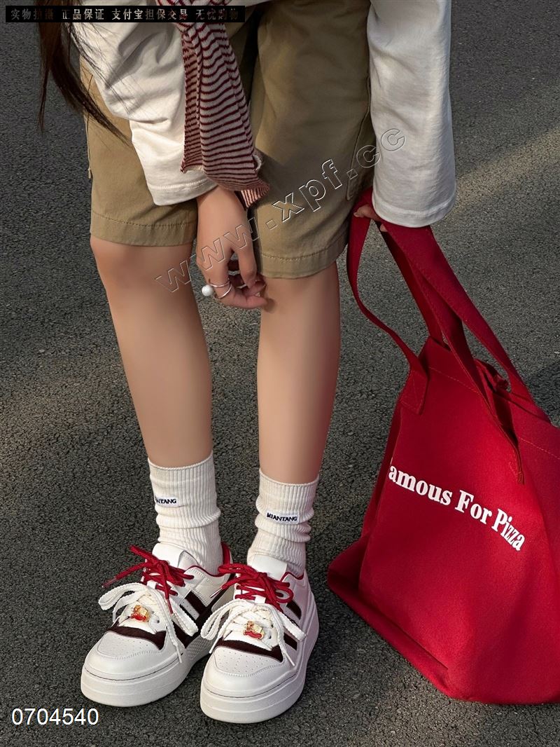 新款厚底休闲鞋马毛撞色小白鞋百搭两穿经典款6868