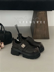 新款英伦风厚底魔术贴乐大头乐福鞋 9553