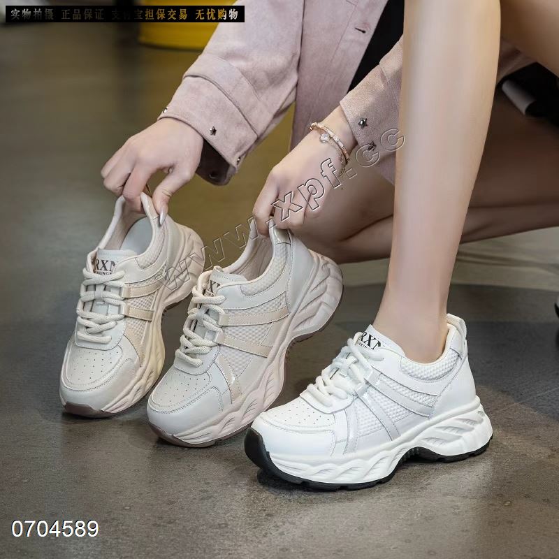 新款头层牛皮厚底休闲鞋9682