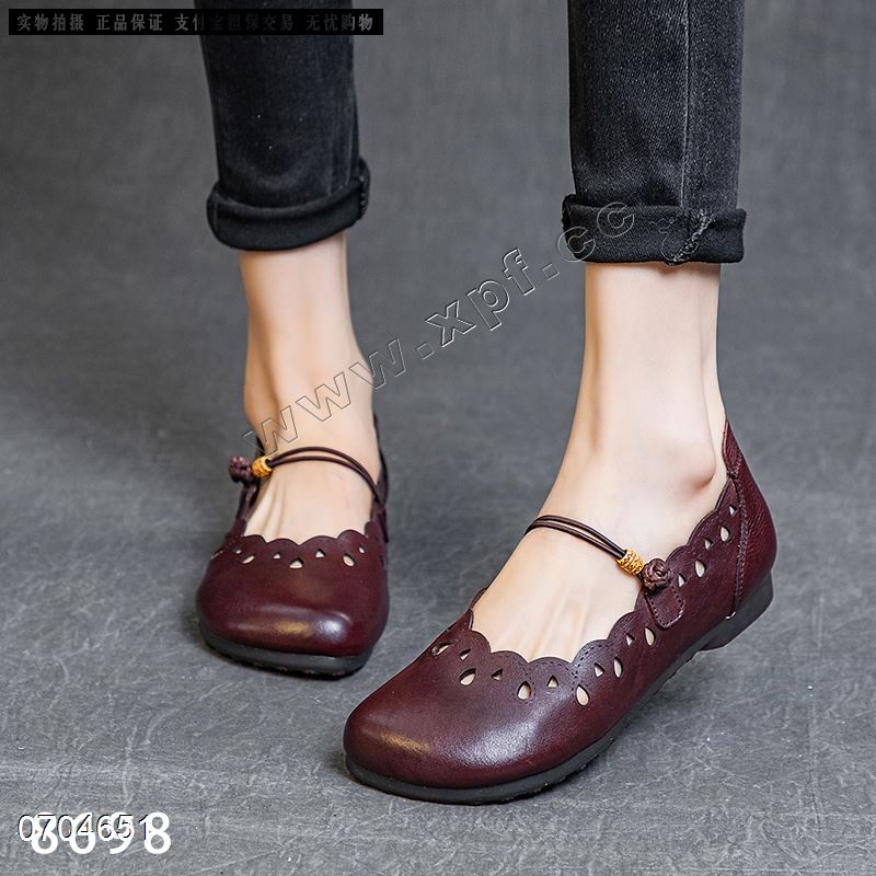 新款头层牛皮平底单鞋8698