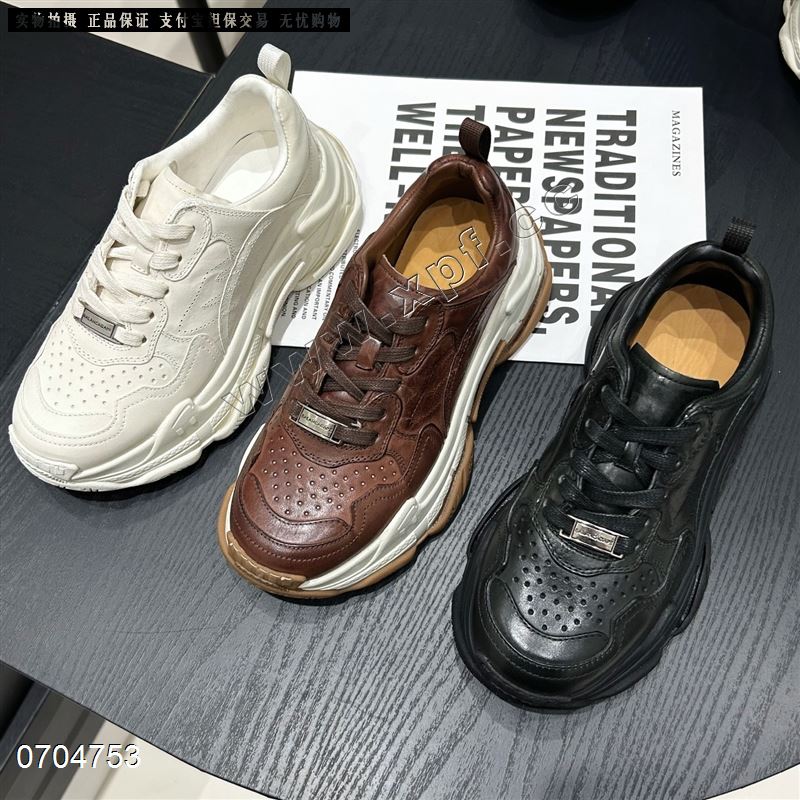 新款马皮厚底老爹鞋休闲鞋528