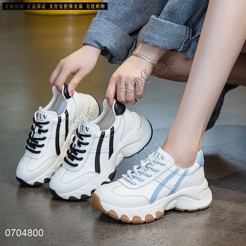 新款头层牛皮厚底休闲鞋9777