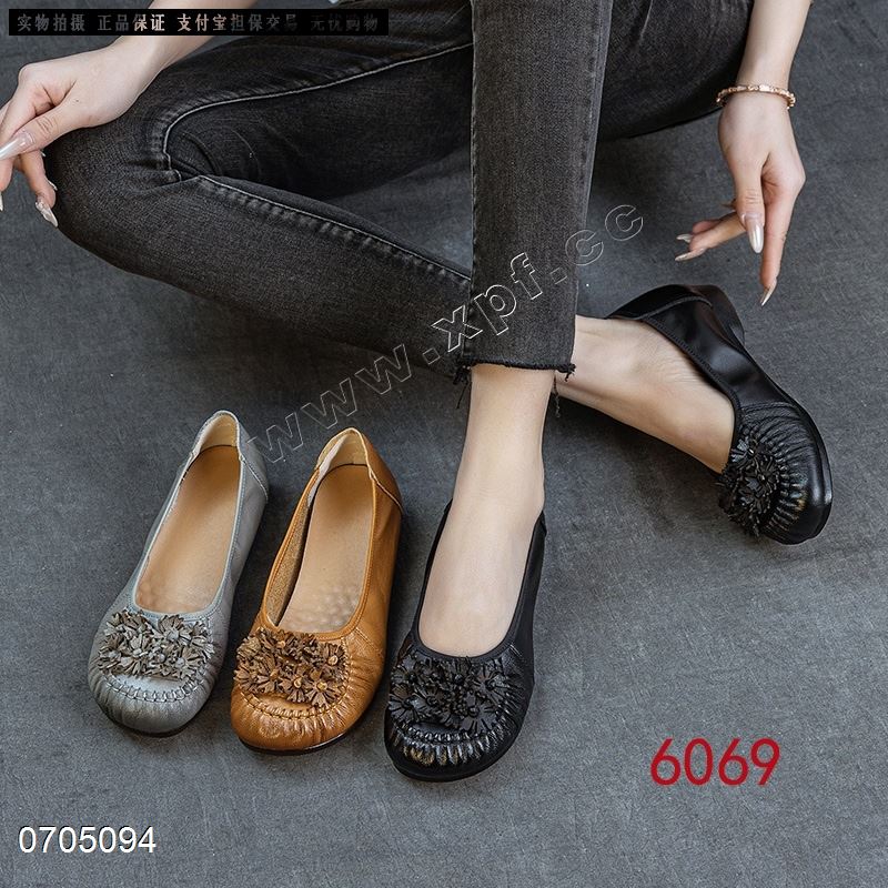 新款头层牛皮单鞋6069