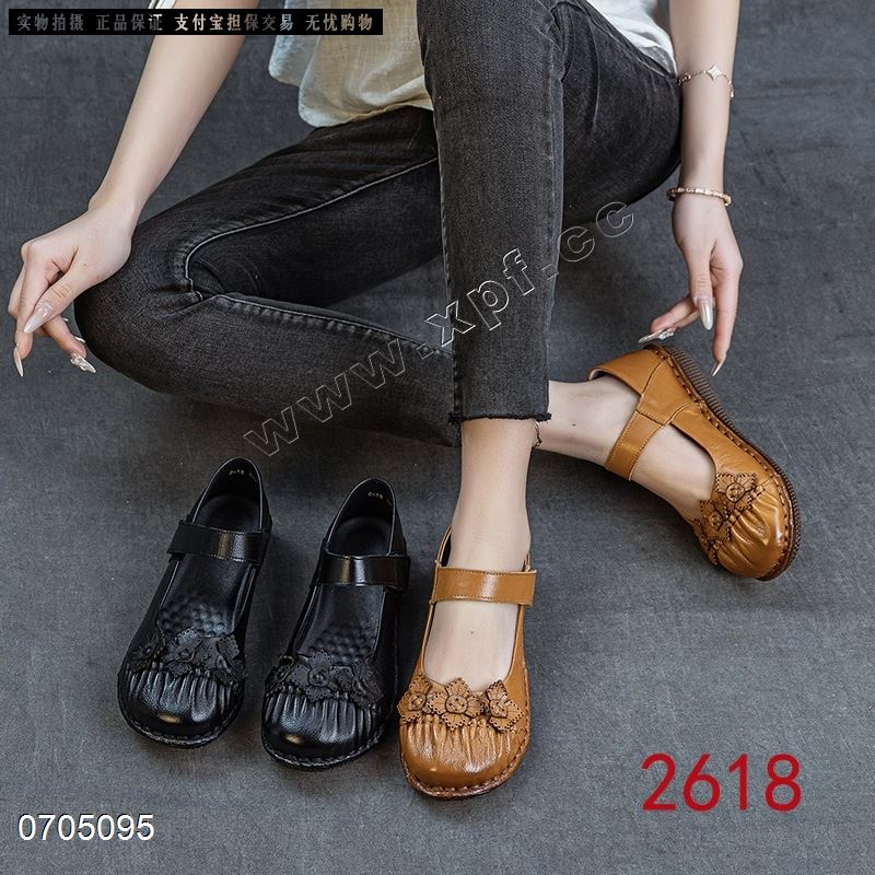 新款头层牛皮软底软面单鞋2618