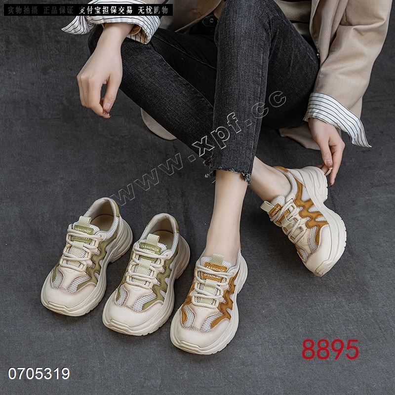 新款头层牛皮厚底休闲鞋8895