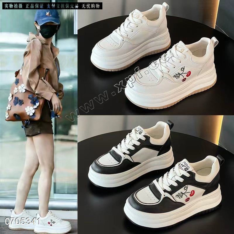 新款百搭内增高小白鞋休闲鞋6610