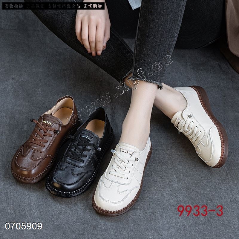 新款头层牛皮休闲单鞋9933-3