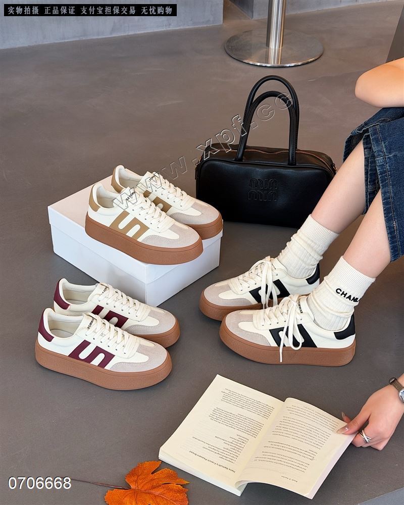 新款厚底磨砂皮休闲鞋德训鞋2365