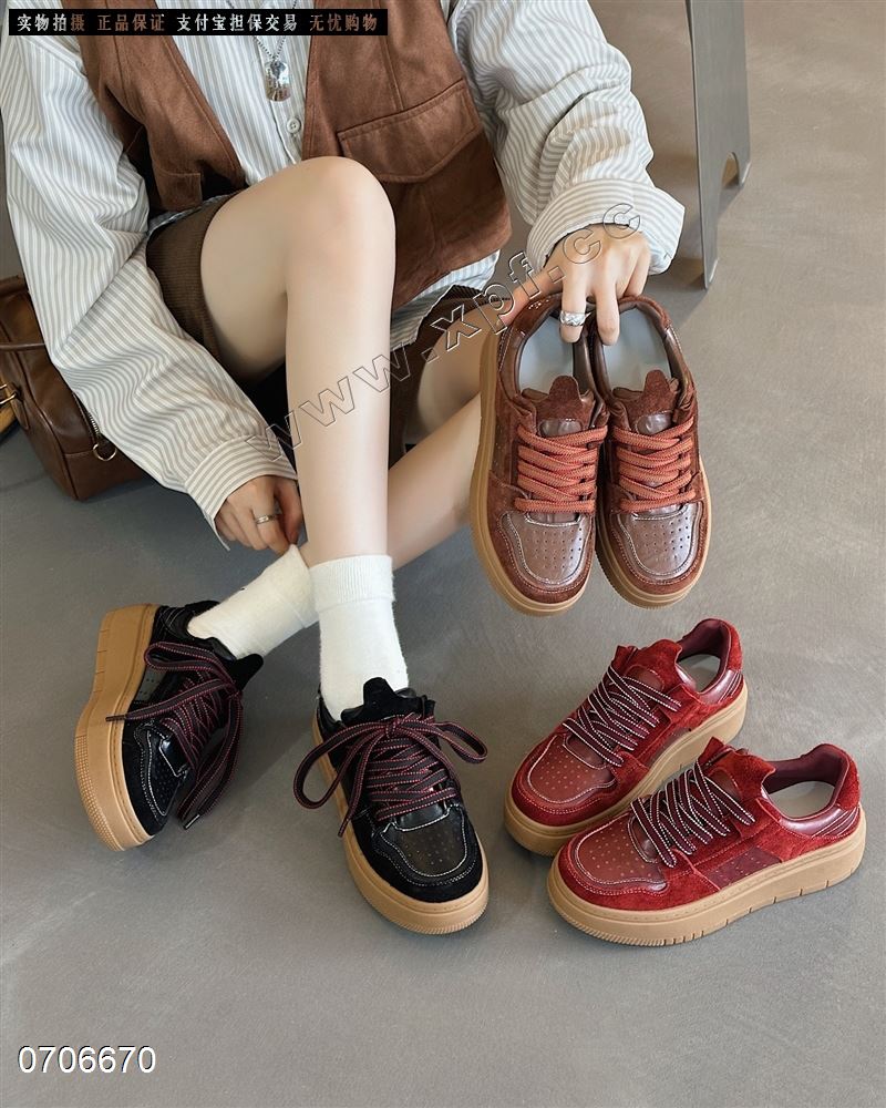 新款头层牛皮厚底休闲鞋德训鞋2317