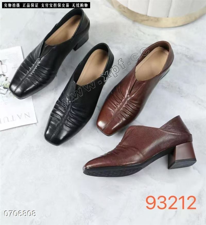 新款头层牛皮深口单鞋93212