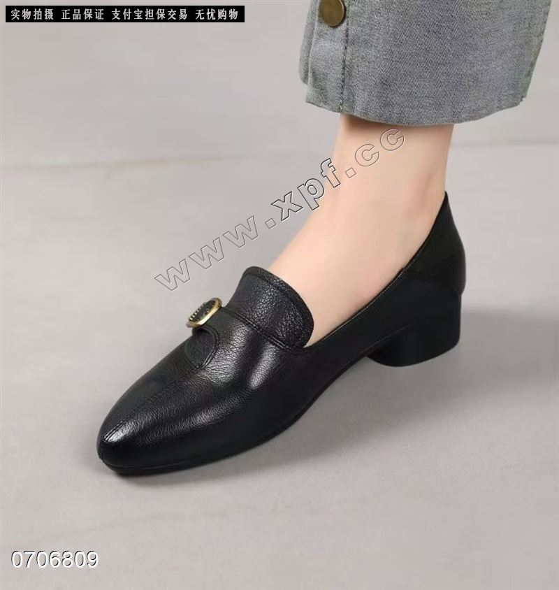 新款头层牛皮单鞋