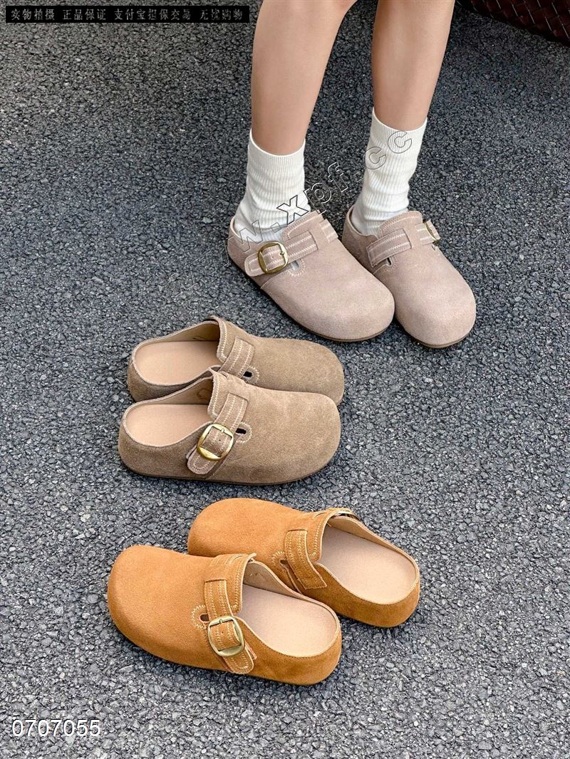 新款小个子增高复古勃肯半拖厚底包头半拖926