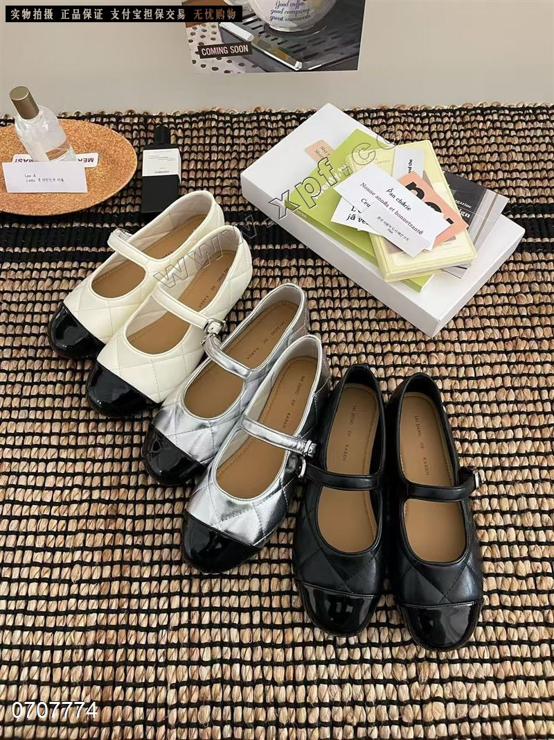 新款菱形格小香风浅口小单鞋6666-3