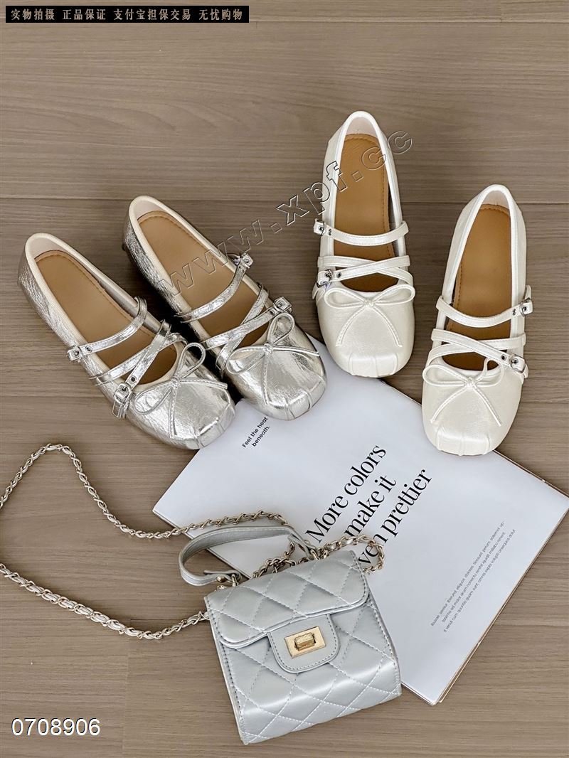 新款韩版时尚百搭蝴蝶结浅口小单鞋307-17