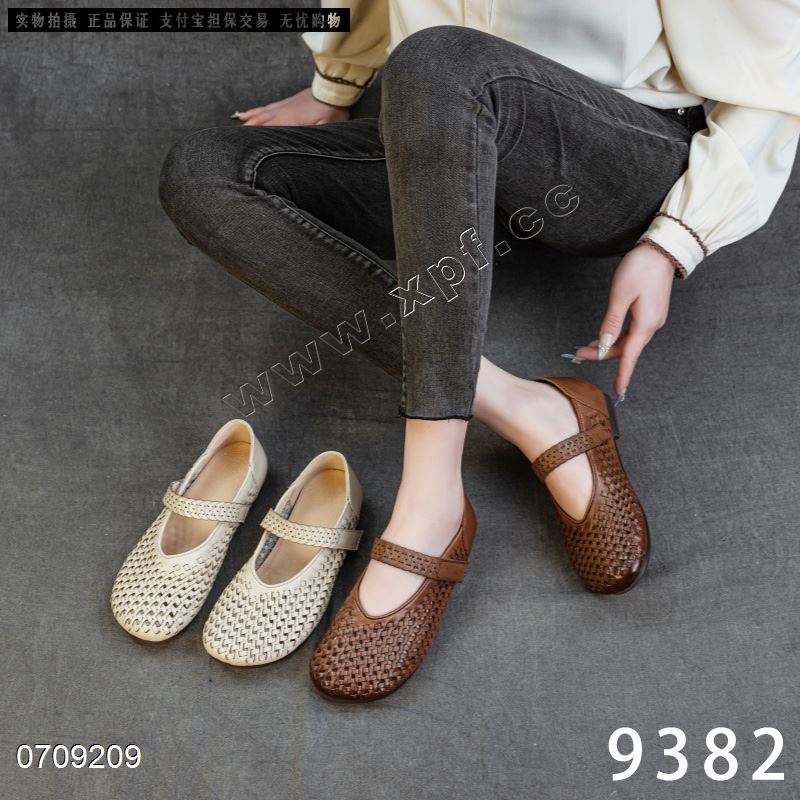 新款头层牛皮浅口单鞋9382