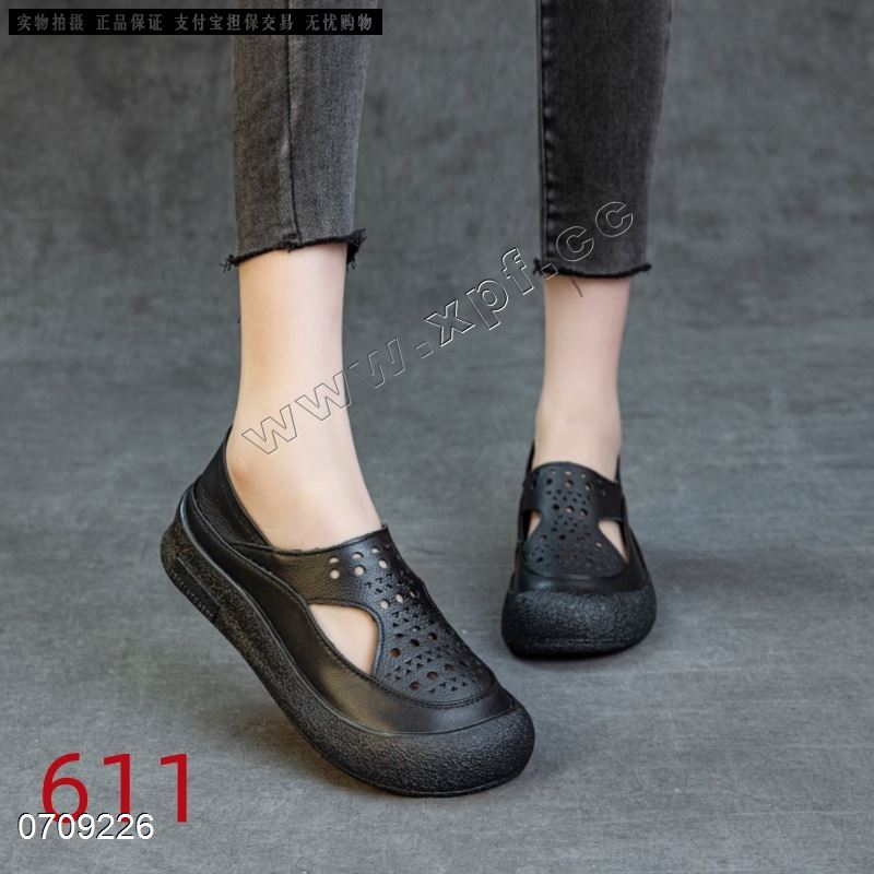 新款头层牛皮镂空单鞋 611