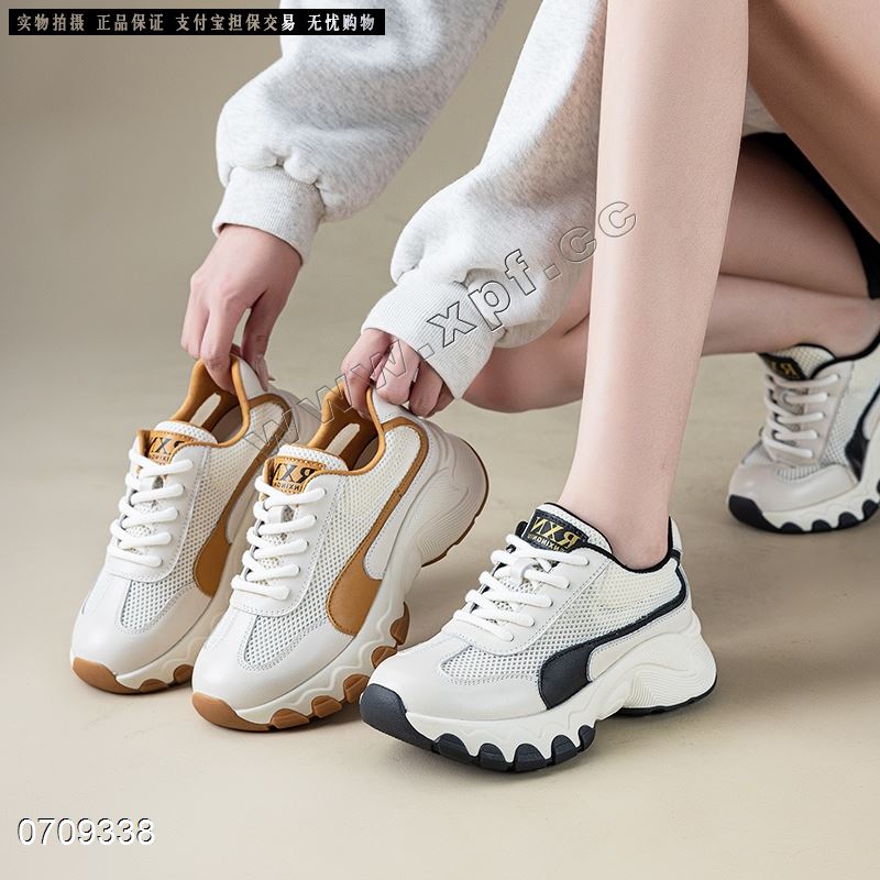 新款头层牛皮厚底休闲9775