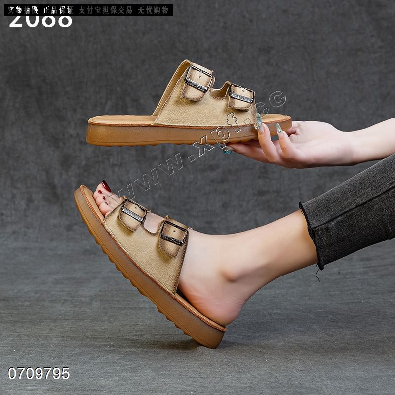 新款头层牛皮拖鞋2088