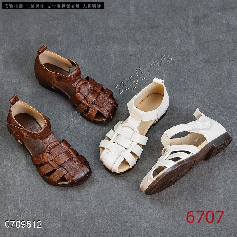 新款头层牛皮包头女凉鞋6707