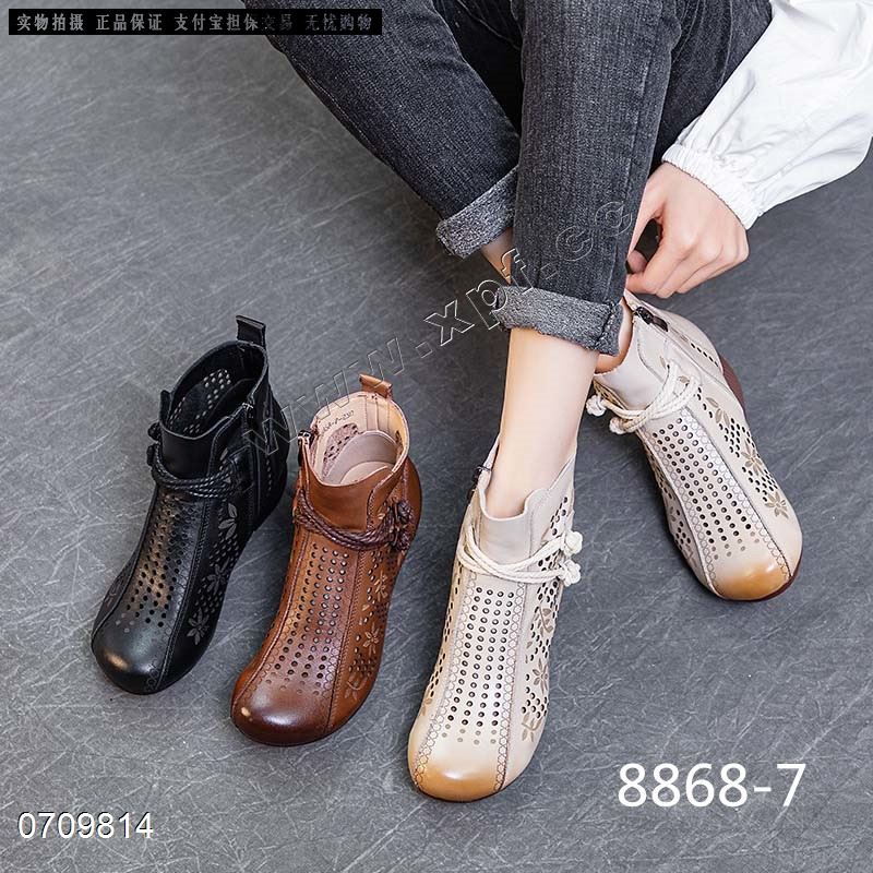 新款头层牛皮镂空女凉靴SA8868-7