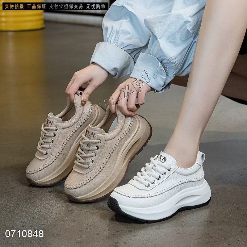 新款头层牛皮厚底休闲鞋9691