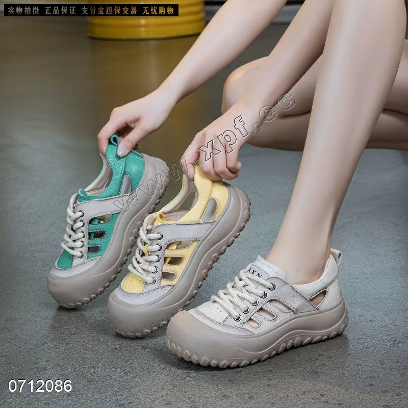 新款头层牛皮镂空休闲鞋9666