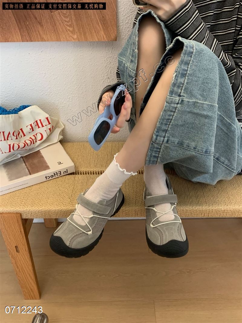 新款玛丽珍韩系🇰🇷一脚蹬真皮甜美风丑萌鞋 1205