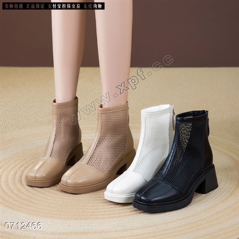 新款镂空网面马丁靴女百搭透气显高瘦瘦靴2026-3