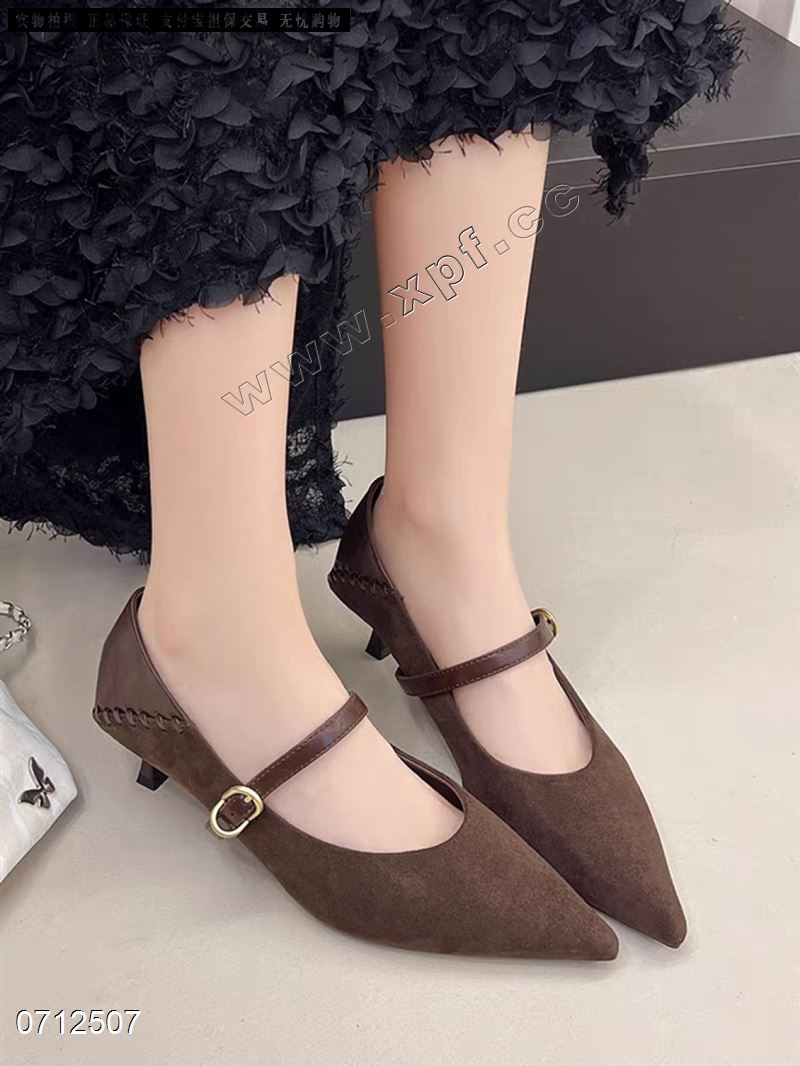 时尚单鞋  黑色56789棕6789特