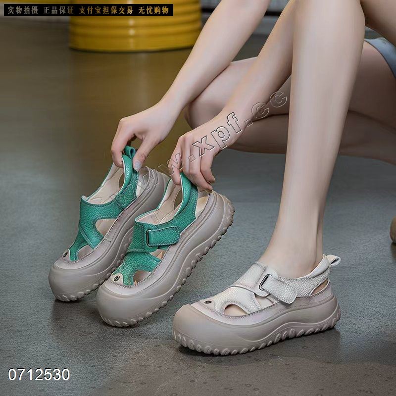 新款头层牛皮厚底休闲鞋9665