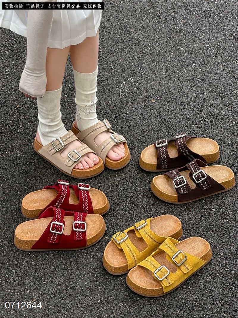 新款厚底磨砂牛皮拖鞋8806