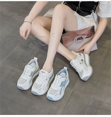 新款厚底镂空编织镂空休闲鞋老爹鞋2858