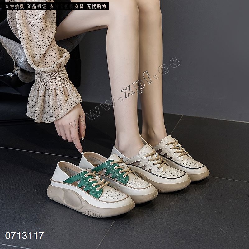 新款头层牛皮镂空休闲鞋68876