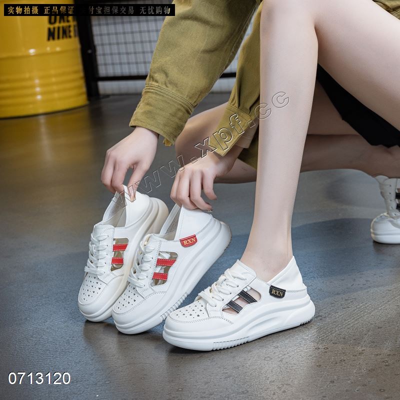 新款头层牛皮镂空休闲鞋9715