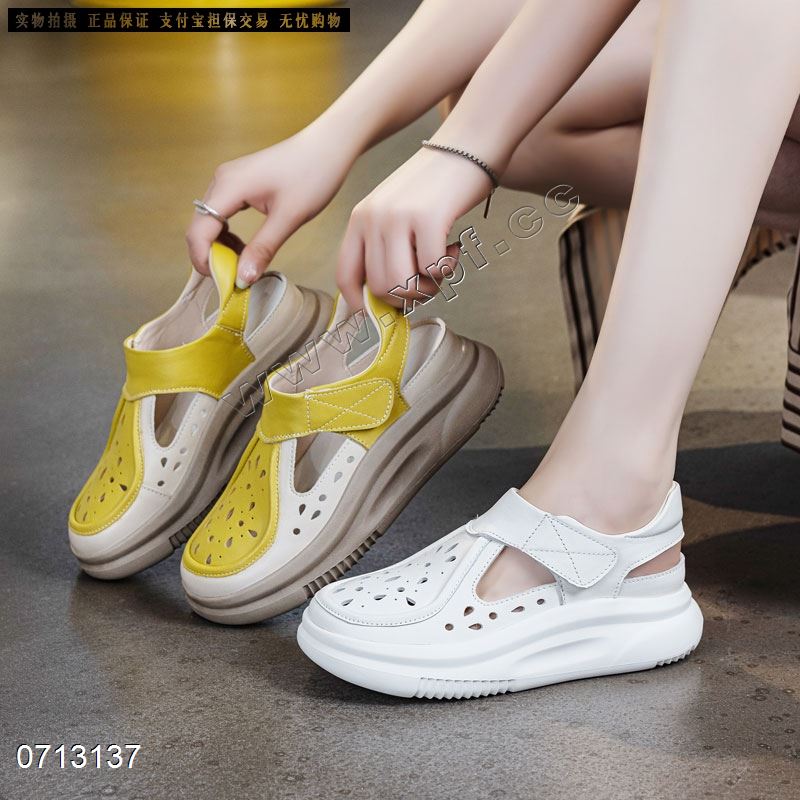 新款头层牛皮镂空休闲鞋9739