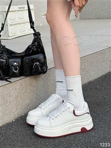 新款厚底单里小白鞋1233   跟高： 5cm