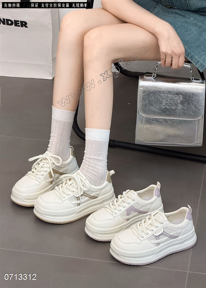 新款透网刺绣小白鞋学生风范小白鞋SA9811