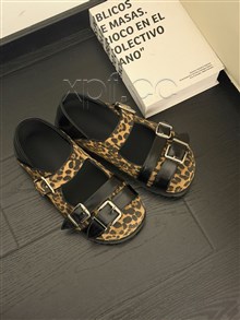 新款真皮豹纹浅口小单鞋6793