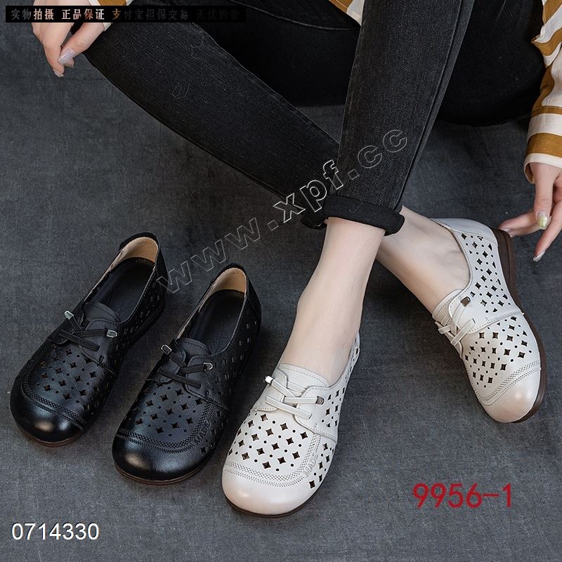 新款头层牛皮镂空单鞋 9956-1
