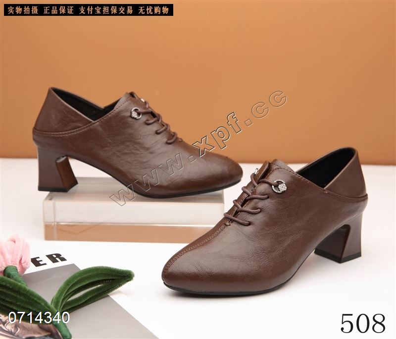 新款深品粗跟单鞋508