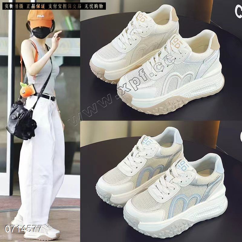 新款单网透气老爹鞋厚底内增高9CM运动休闲鞋6615