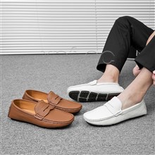 新款头层牛皮软底软面豆豆鞋83168