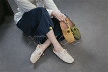 新款头层牛皮包头拖鞋8m21