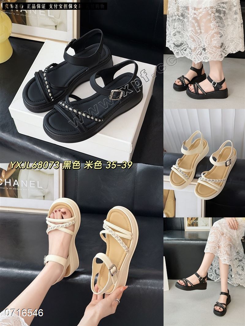 新款厚底露趾女凉鞋68073